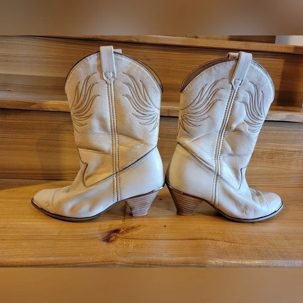 Dingo Vintage 80's ivory boot womens size 6.5 - Picture 3 of 16